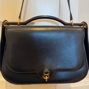 Hermes Vintage Blue Box Calf Leather Handbag